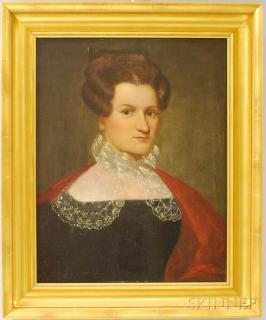 Appraisal: American School th Century Portrait of Jerusha Spencer Hartford Connecticut