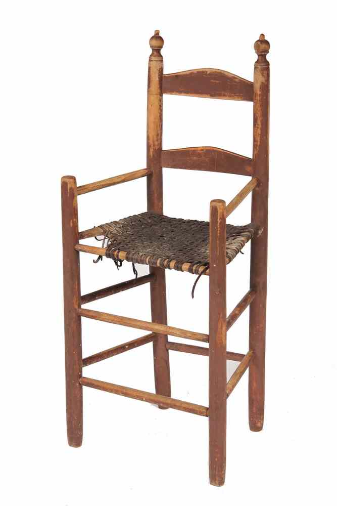 Appraisal: COLONIAL HIGH CHAIR - New England Colonial High Chair in