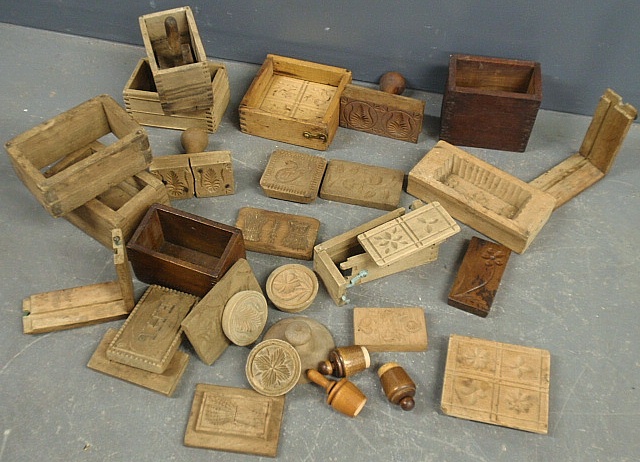 Appraisal: - Group of th c maple butter prints and molds