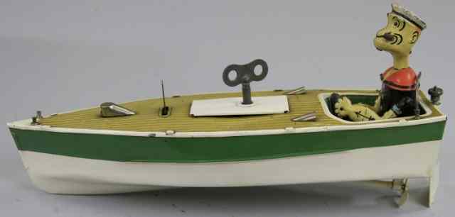 Appraisal: HOGE POPEYE SPEEDBOAT King Features c pressed steel very elusive