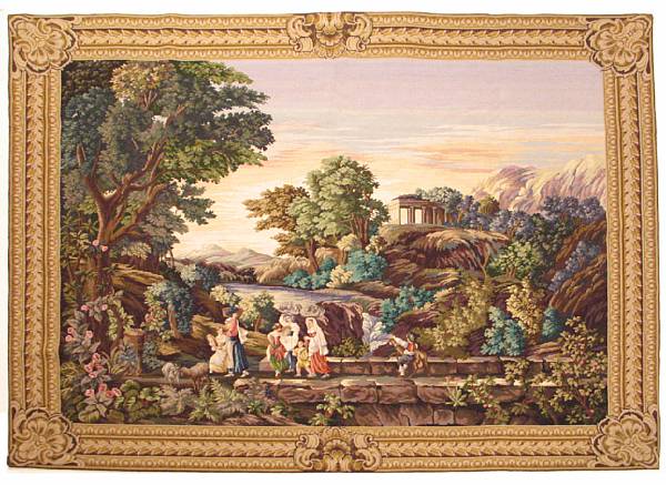 Appraisal: A needlepoint tapestry wall hanging height ft in width ft