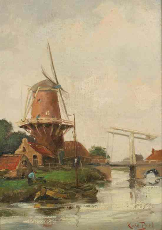 Appraisal: K DE PAEL Continental th th century WIND MILL signed