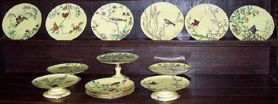 Appraisal: A Minton's 'Essex Birds' pattern dessert service comprising a comport