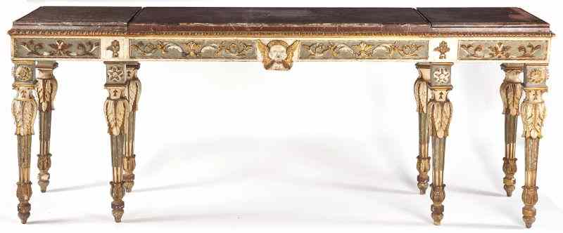 Appraisal: Italian Painted and Parcel Gilt Console Tablelikely late th century