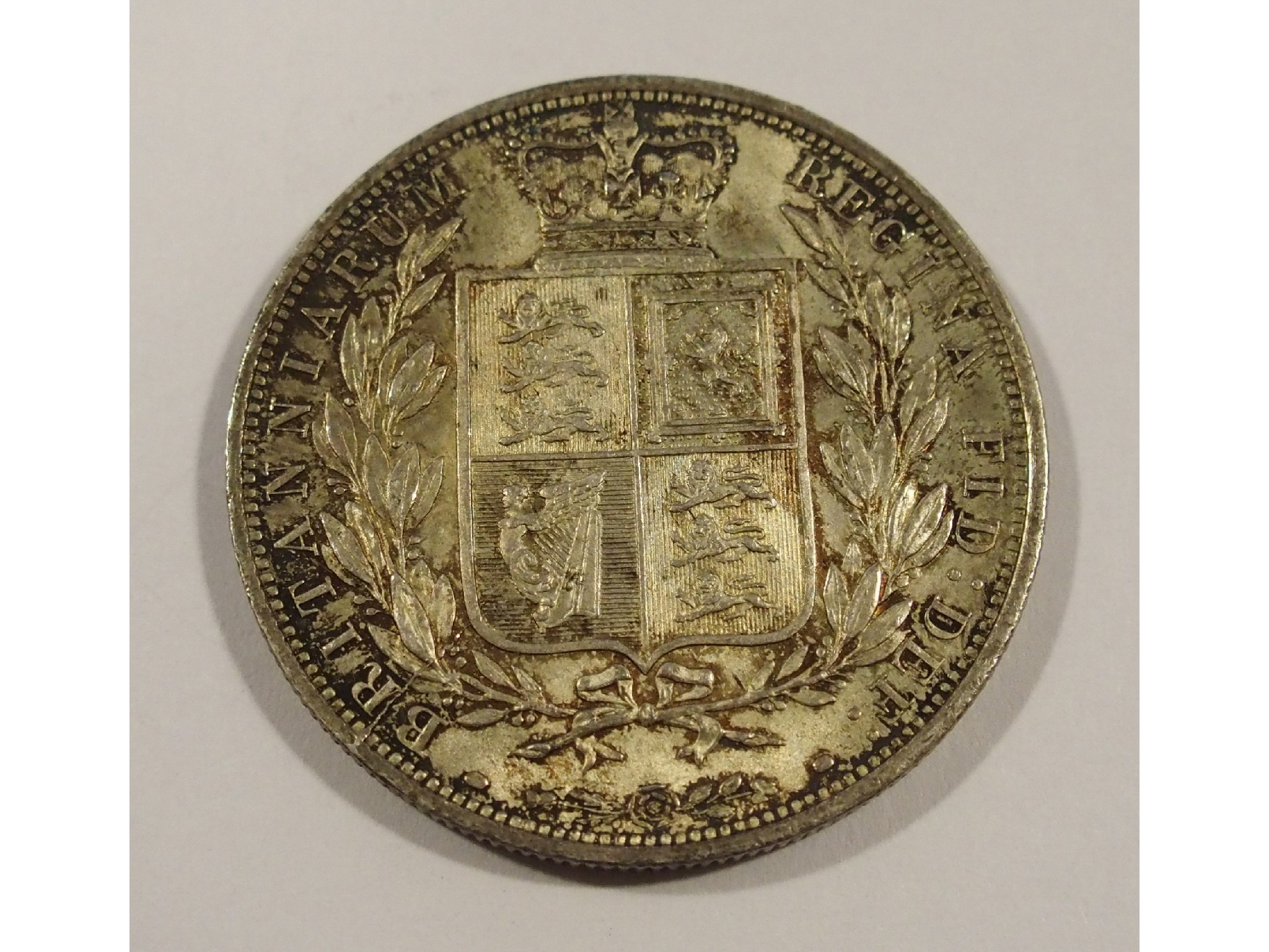 Appraisal: Queen Victoria Half Crownwith lustre some blotchy toning die flaw