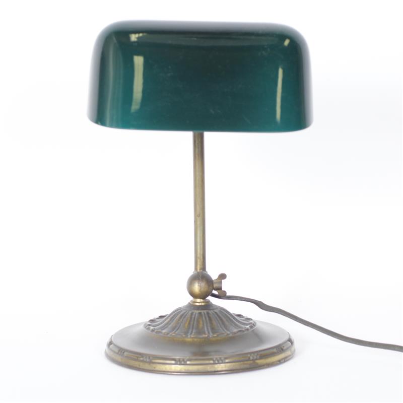 Appraisal: Antique Emeralite Desk Lamp with Green Glass Shade H x