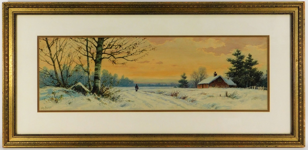 Appraisal: WILLIAM PASKELL WC WINTER LANDSCAPE PAINTING Massachusetts - Impressionist work