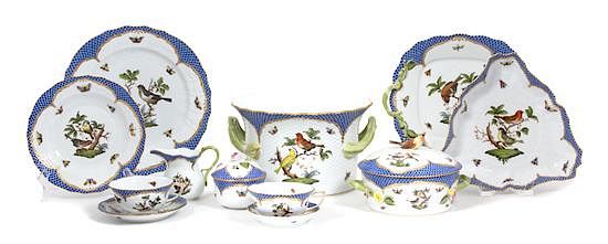 Appraisal: A Herend Porcelain Rothschild Bird Blue Dinner Service Diameter of