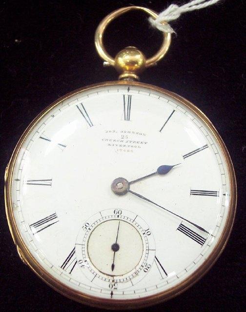 Appraisal: A gentleman's k gold open faced pocket watch the white