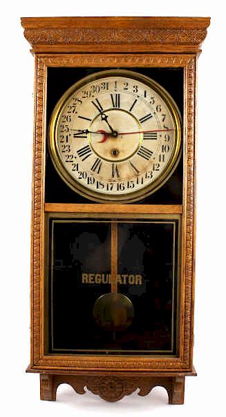 Appraisal: Early Waterbury Reliance Wall Clock c Included in this lot