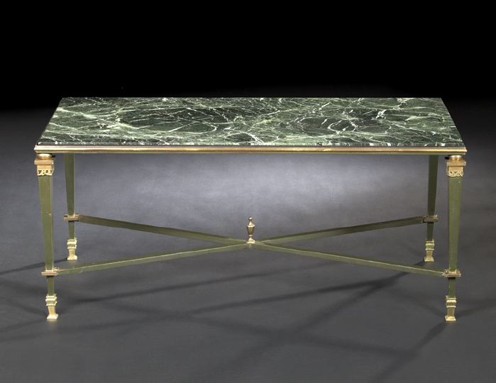 Appraisal: Louis XVI-Style Gilt-Metal and Marble-Top Cocktail Table early th century