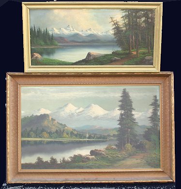 Appraisal: DELANE John D American th C Pair Western Theme Oils