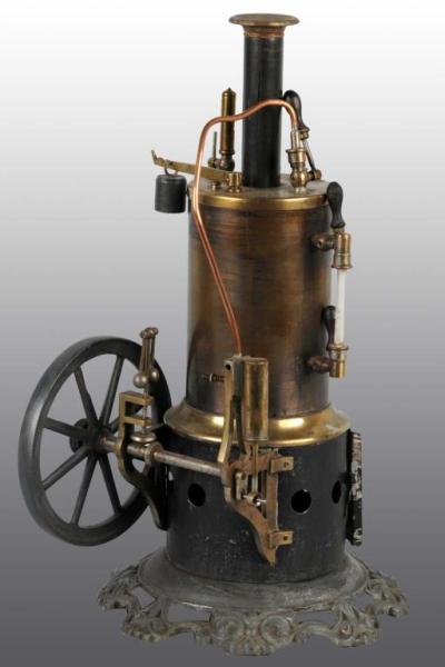 Appraisal: Schoenner Upright Steam Engine Description Very ornate base Circa Oscillating