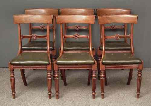 Appraisal: A set of six early Victorian mahogany dining chairs with