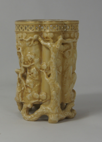 Appraisal: Royal Worcester vase in the style of carved Chinese Ivory