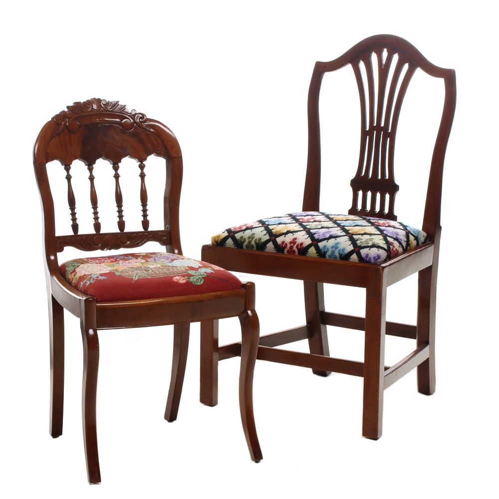 Appraisal: TH AND TH CENTURY SIDE CHAIRS An English Georgian Hepplewhite