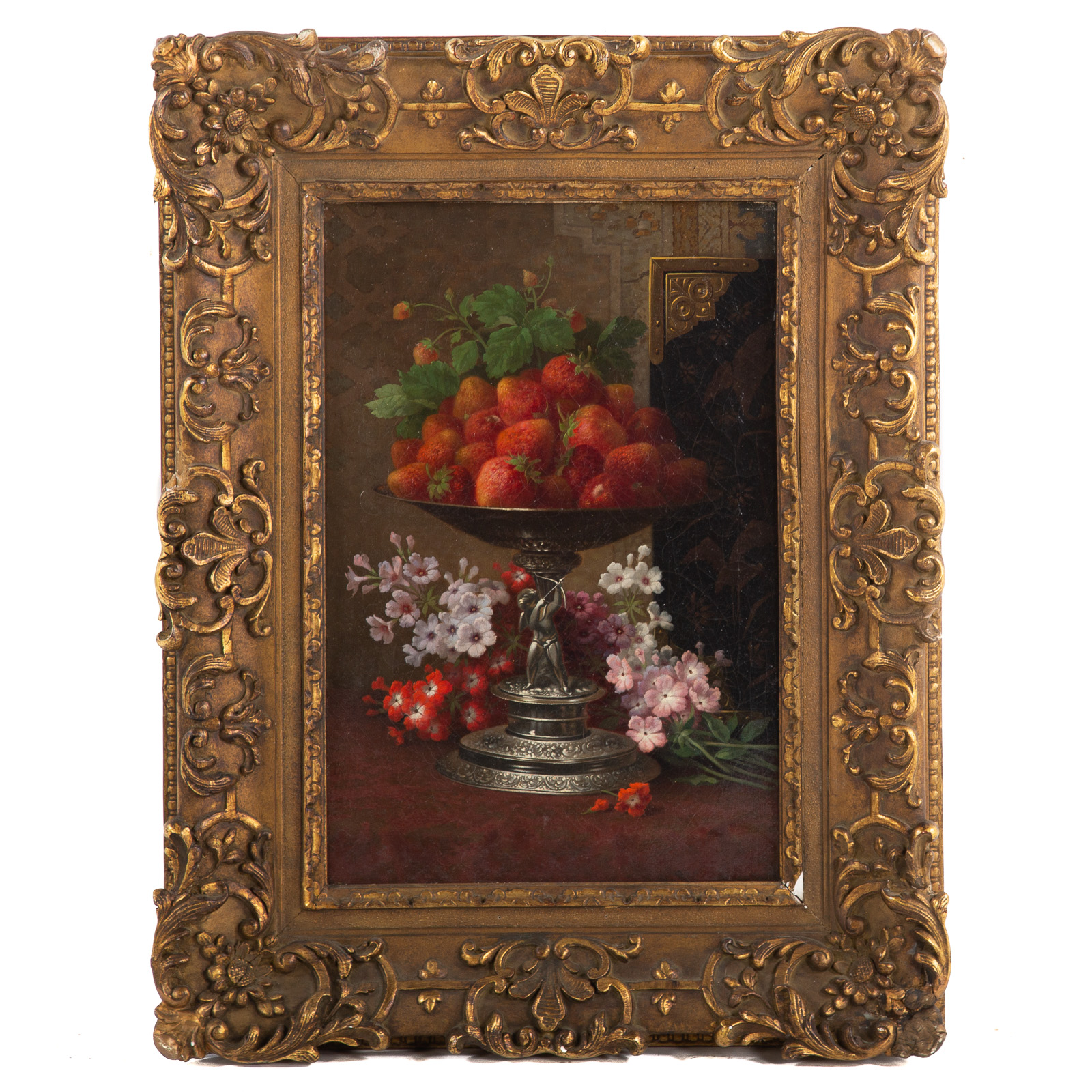 Appraisal: HUBERT BELLIS STRAWBERRIES AND FLOWERS OIL Belgian - Oil on