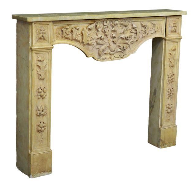 Appraisal: Italian Baroque style marble fireplace surround th c rectangular mantel