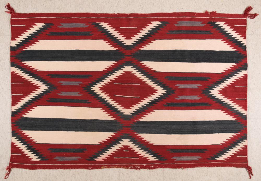 Appraisal: HAND WOVEN NAVAJO CHIEF'S BLANKET historic third phase pattern in