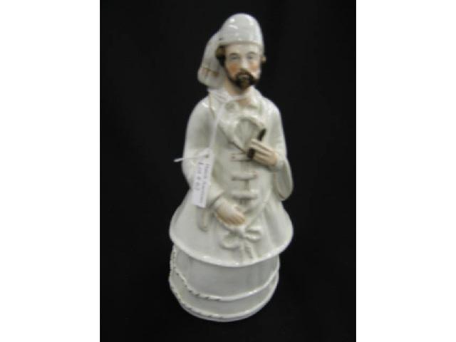 Appraisal: Staffordshire Figural Pottery Tobacco Jar man with pipe white robe