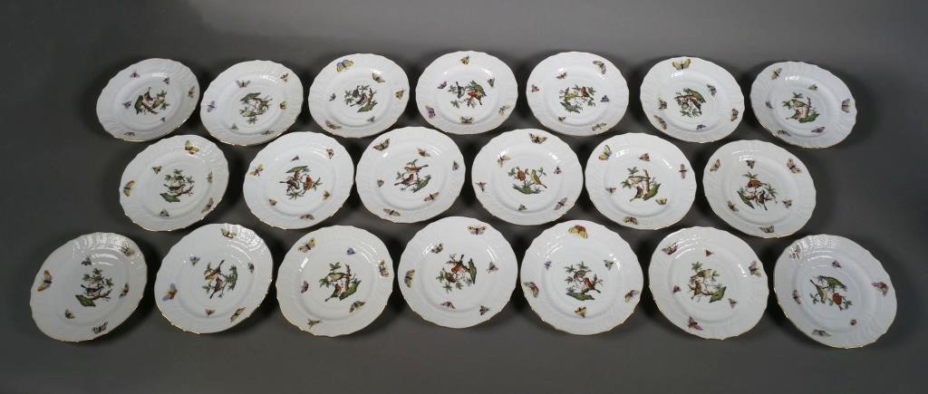 Appraisal: Set of Porcelain Herend Rothschild Bird small plates with different