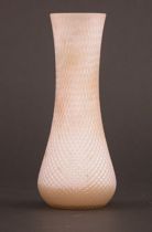 Appraisal: White and Gold Iridescent Quilted Vase Iridescent quilted vase in