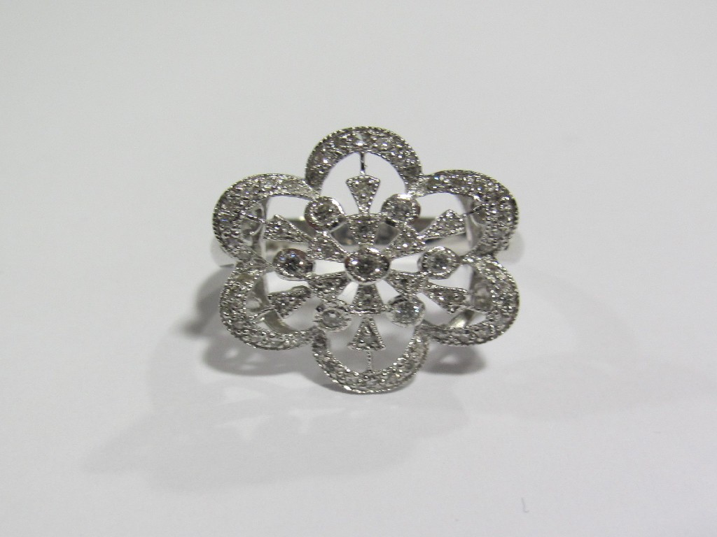 Appraisal: ct white gold diamond cluster ring with diamonds set to