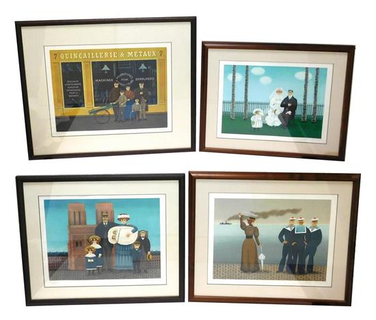 Appraisal: Four Jan Balet German - color lithographs each depicting a