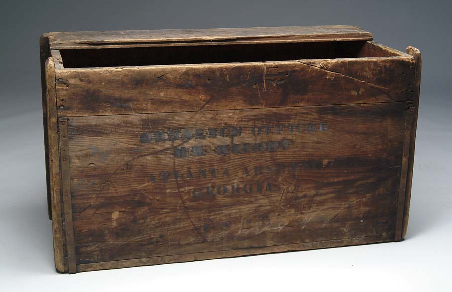 Appraisal: ATLANTA ARSENAL WOODEN SPONGE BOX Stenciled ORDNANCE OFFICER - M