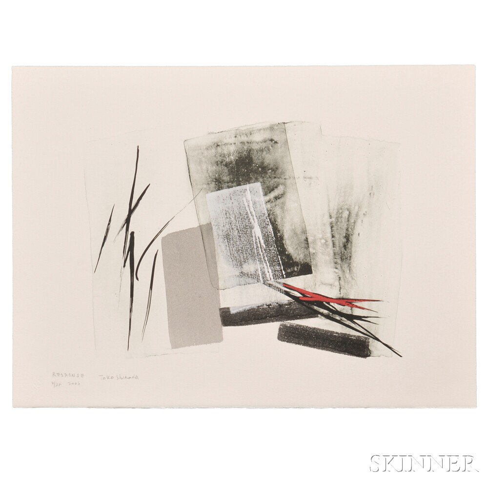 Appraisal: Toko Shinoda b Response Japan color lithograph broad sumi-e brushwork