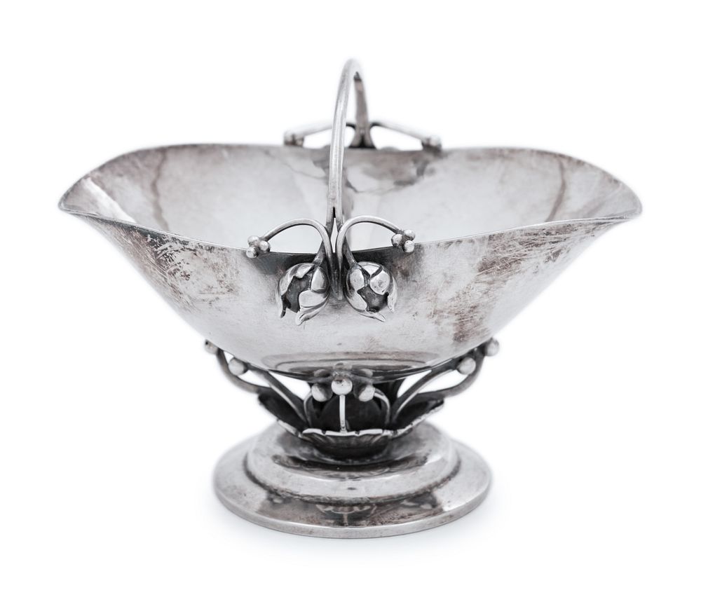 Appraisal: A Georg Jensen Silver Sugar Bowl A Georg Jensen Silver