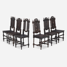 Appraisal: Renaissance Revival DINING CHAIRS SET OF SIX late th centurycarved