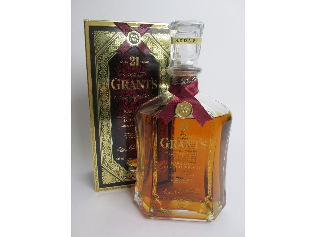 Appraisal: William Grants Rare Old Scotch Whisky in a glass decanter