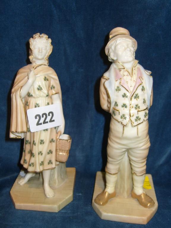 Appraisal: A pair of early th century Royal Worcester blush ivory