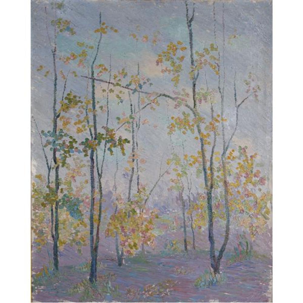 Appraisal: RAMON SHIVA CHICAGO SANTA FE - IMPRESSIONIST TREES IN FALL