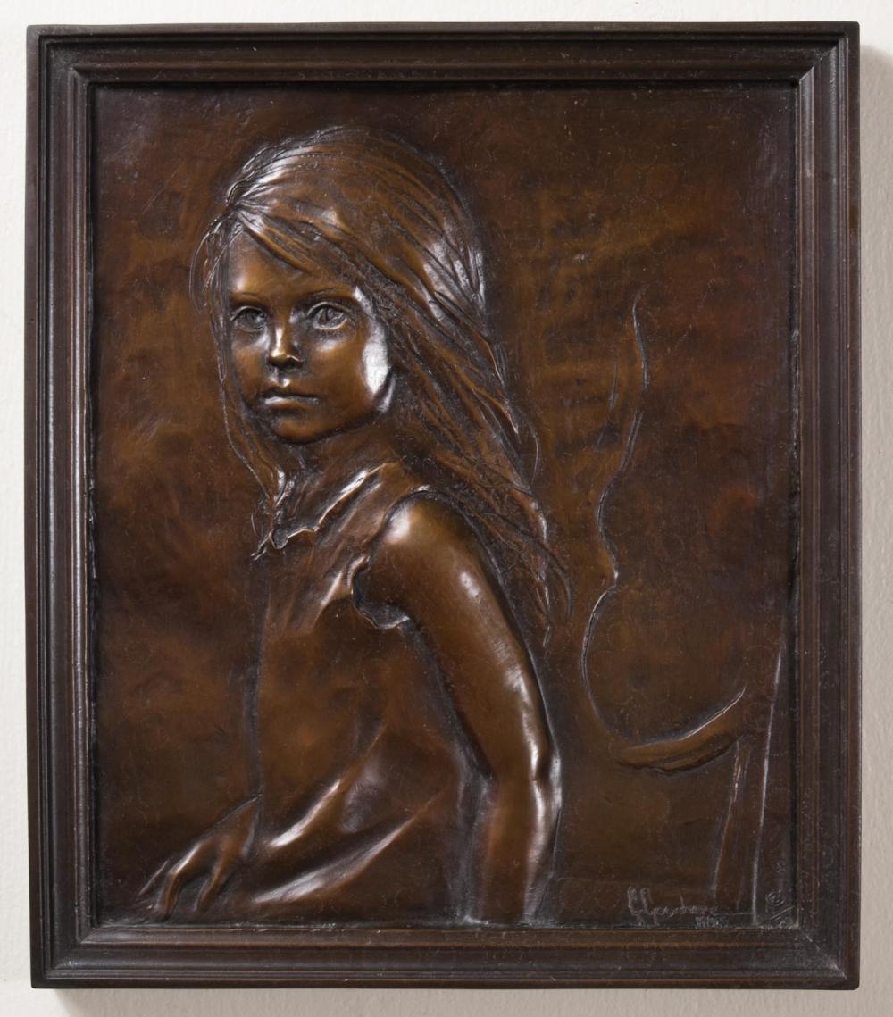 Appraisal: GLENNA M GOODACRE New Mexico Texas - bronze wall relief