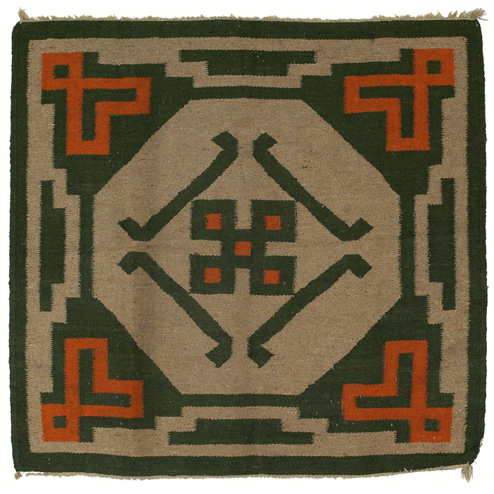 Appraisal: Gustav Stickley drugget rug attribution c geometric design in orange