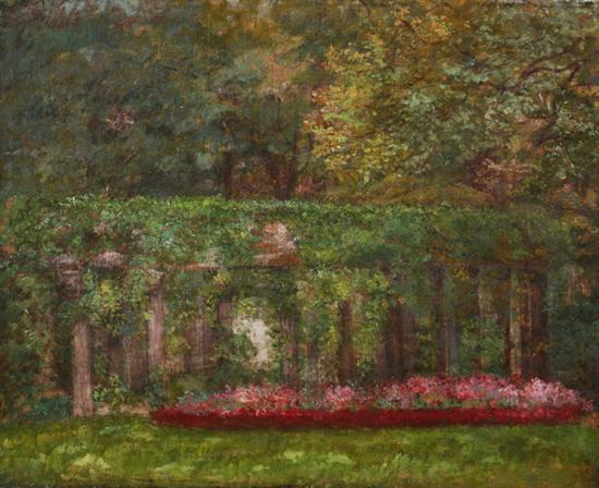 Appraisal: FRENCH SCHOOL th century PARC MONCEAU PARIS oil on canvas