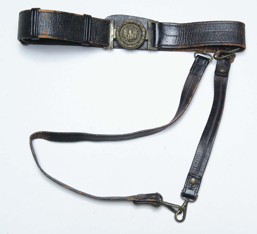 Appraisal: CIVIL WAR NAVY OFFICER S SWORD BELT Nice interlocking -pc