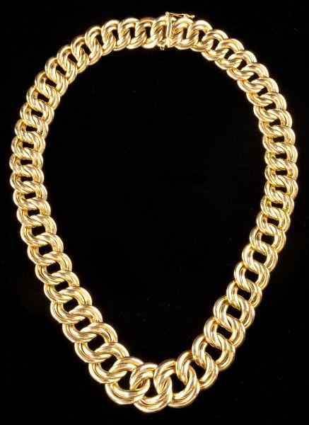 Appraisal: Gold Link Necklace Italycomprised of graduated gold links of a