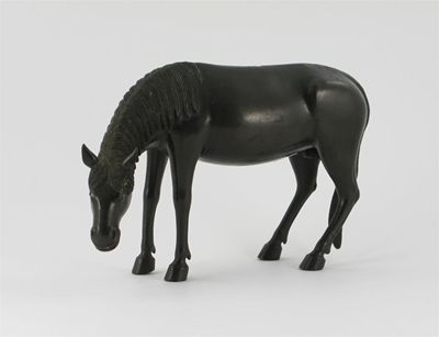 Appraisal: A Japanese bronze model of a horse standing with its