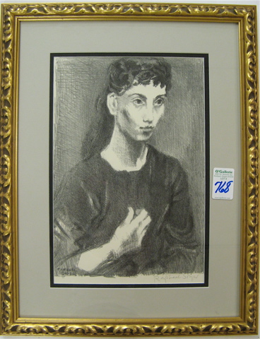 Appraisal: RAPHAEL SOYER LITHOGRAPH New York - Young woman seated by