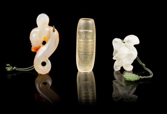 Appraisal: Sale Lot A Group of Three Crystal Carvings the first