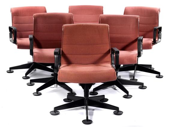 Appraisal: SAPPER RICHARD SET OF SIX CONFERENCE CHAIRS circa Metal and