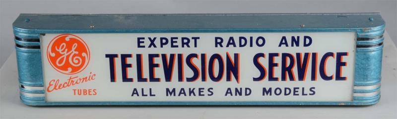 Appraisal: Illuminated GE Television Service Sign GE Electronics radio and television