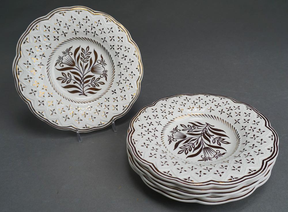 Appraisal: SET OF SIX WEDGWOOD HAND PAINTED PORCELAIN SALAD PLATES D