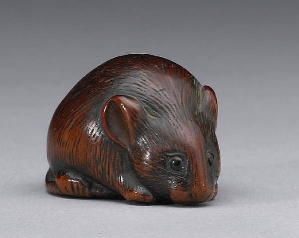 Appraisal: A wood study of a rat th Century The crouching