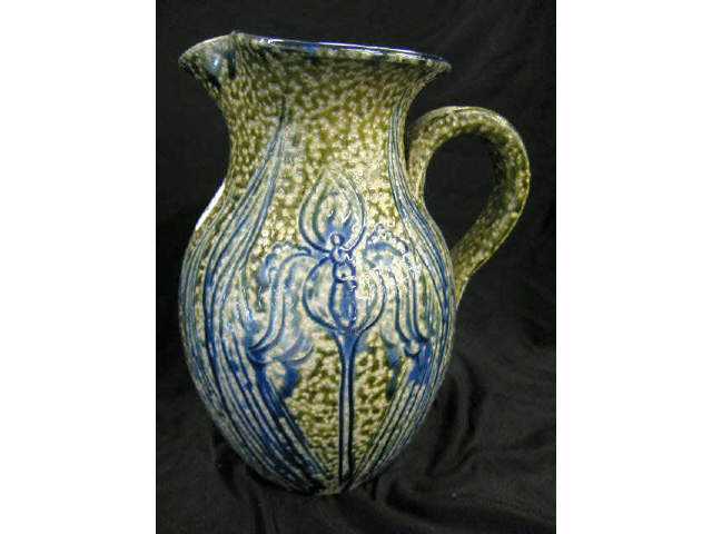 Appraisal: Seagrove Pottery Pitcher by Turn Burn iris decor