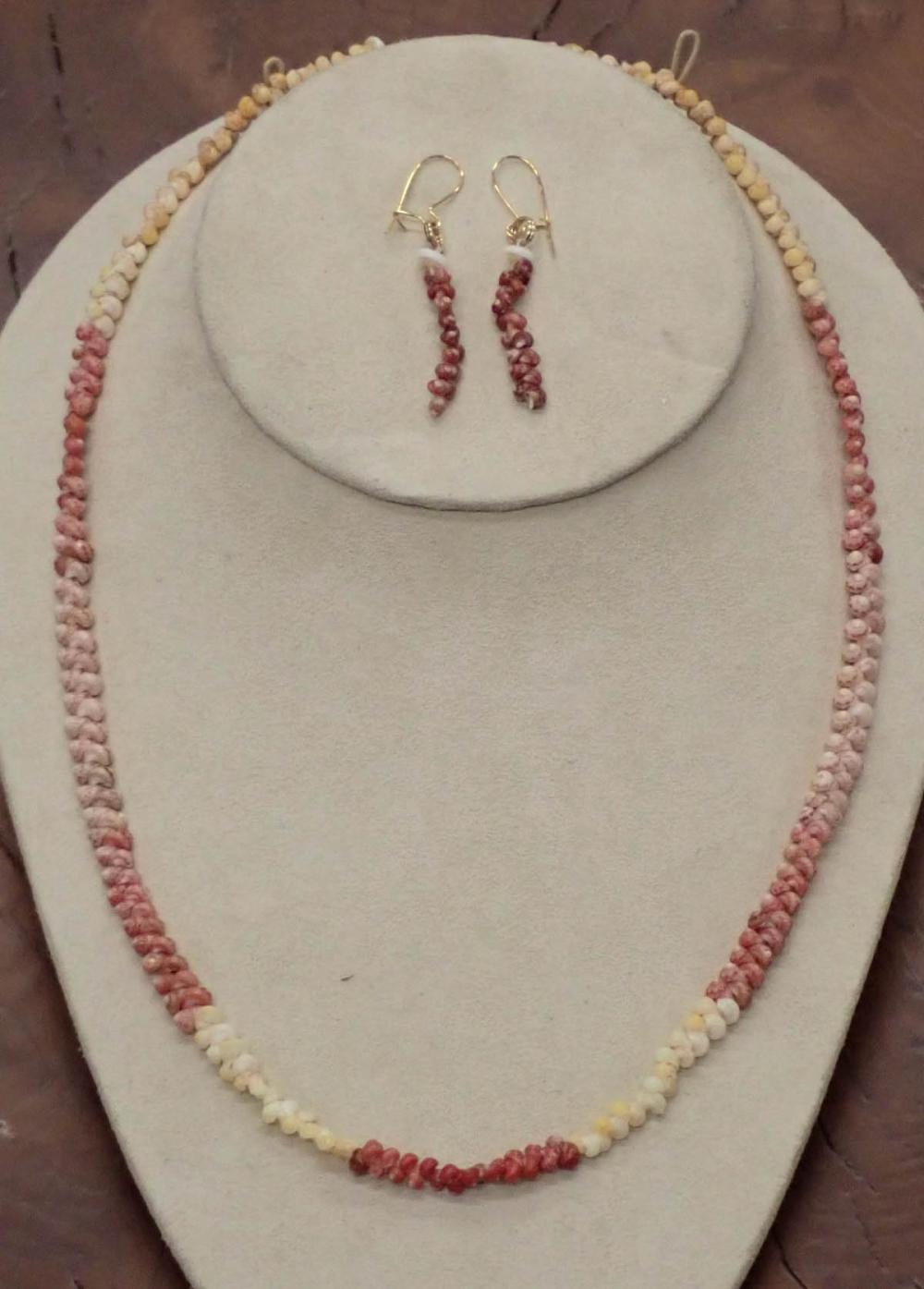 Appraisal: HAWAIIAN NIIHAU SHELL NECKLACE AND EARRING SET including a -