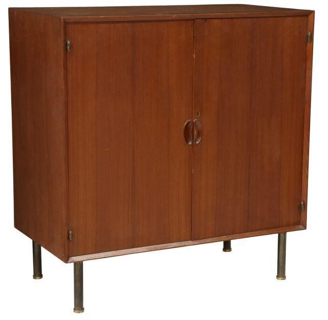 Appraisal: Italian mid-century modern teak cabinet c s two doors opening